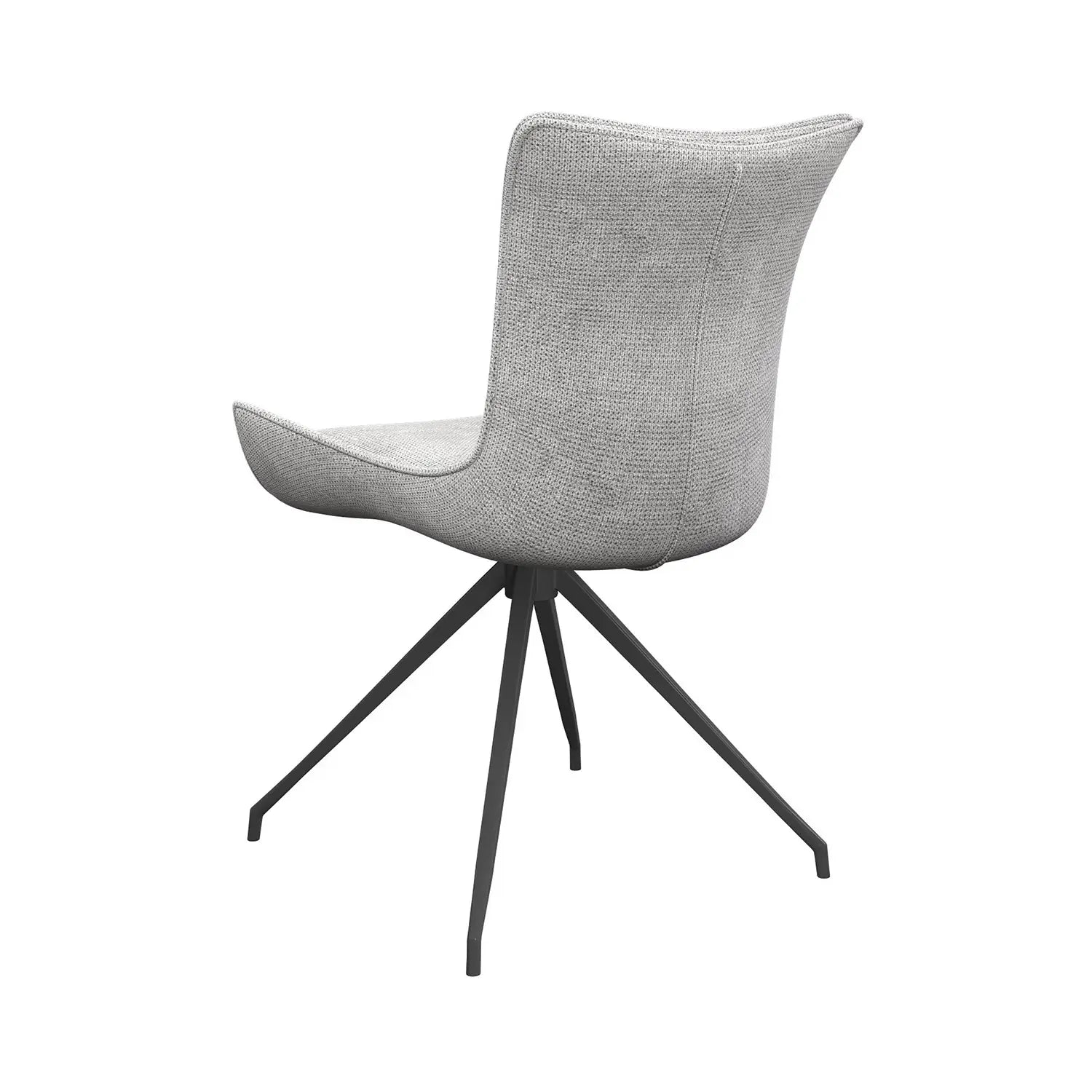 Amber Fabric Grey Swivel Set of 6 Dining Chairs