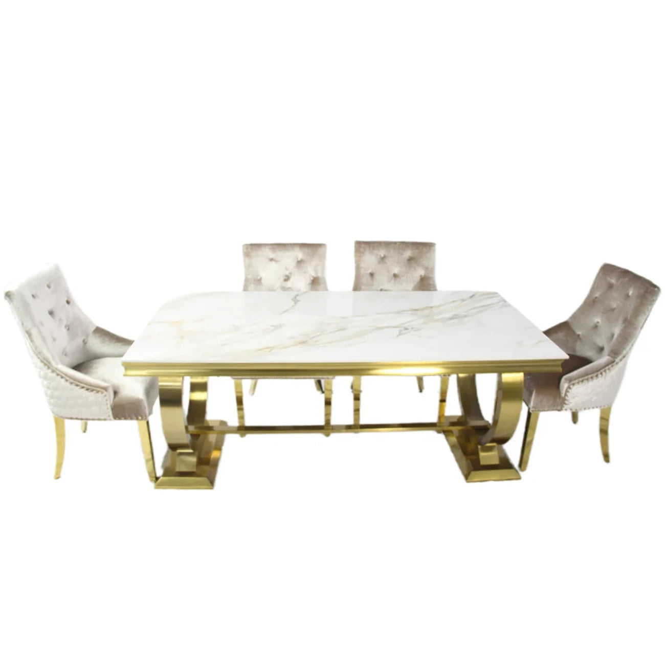 Arianna Gold Dining table with Chairs