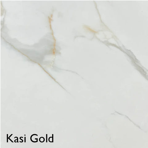 Kasi Gold Ceramic Dining Table with Gold Metal Base