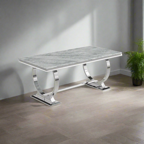 Arianna 1.8M Marble Top Dining Table - Lifestyle Image