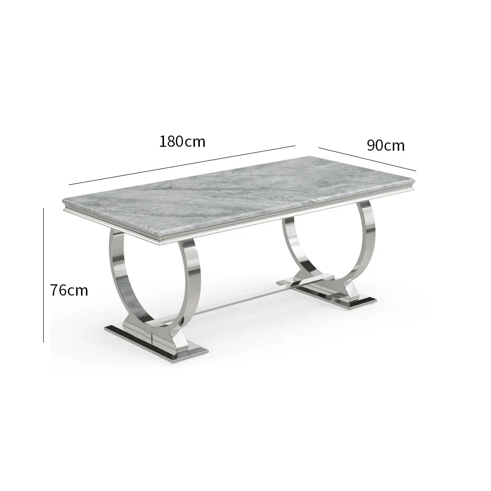 Arianna 1.8M Marble Top Dining Table