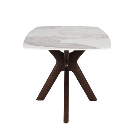 Aura Dining Table - Walnut veneer, solid birch legs, and sintered stone top, a blend of sophistication and durability. Ideal for modern interiors. Shop now at Pendle Village Furniture. - 005