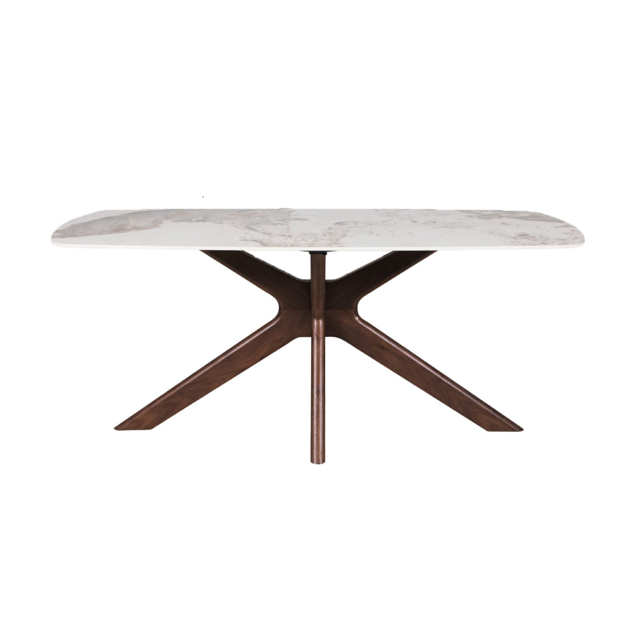 Aura Brown and White Sintered Stone Top Dining Table Set