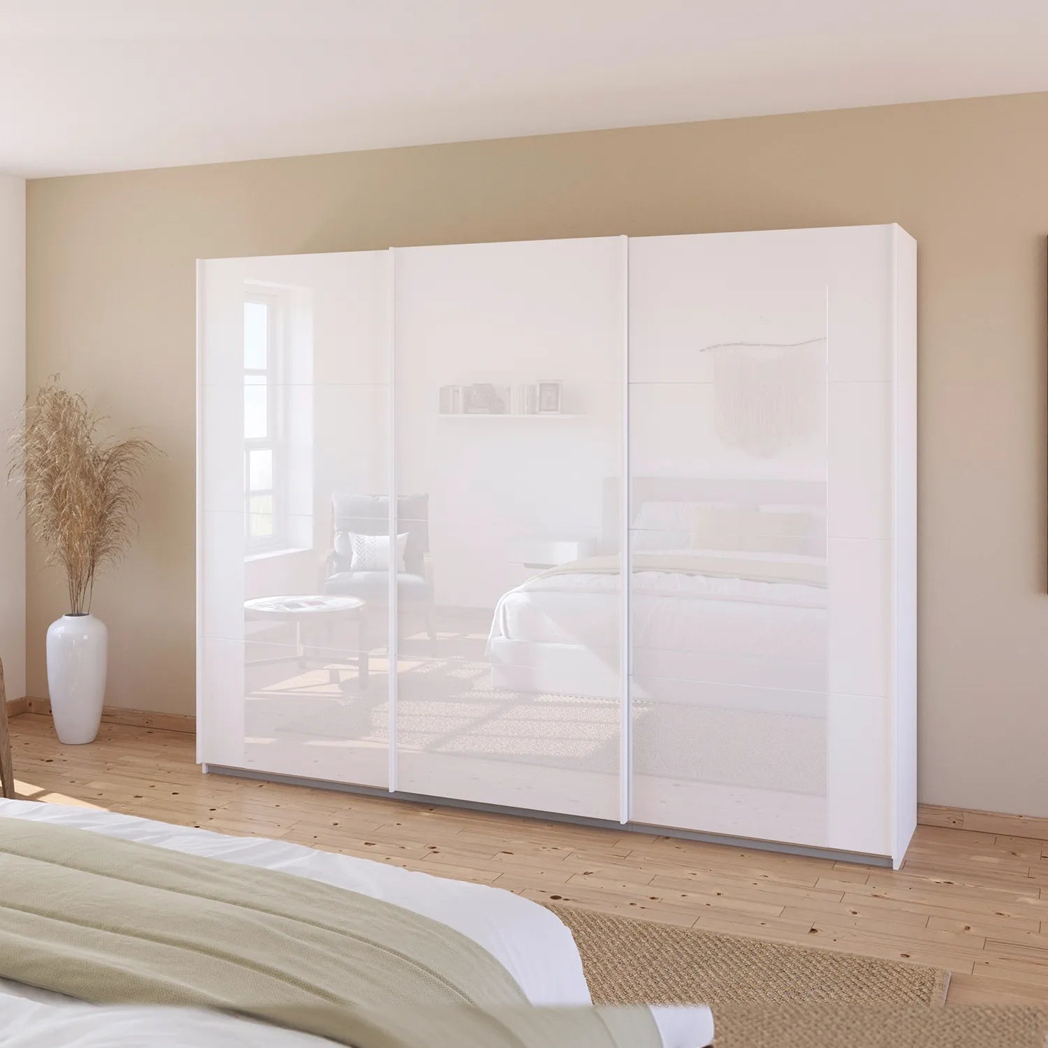 Artemis White 3 Door Sliding Wardrobe - W271cm