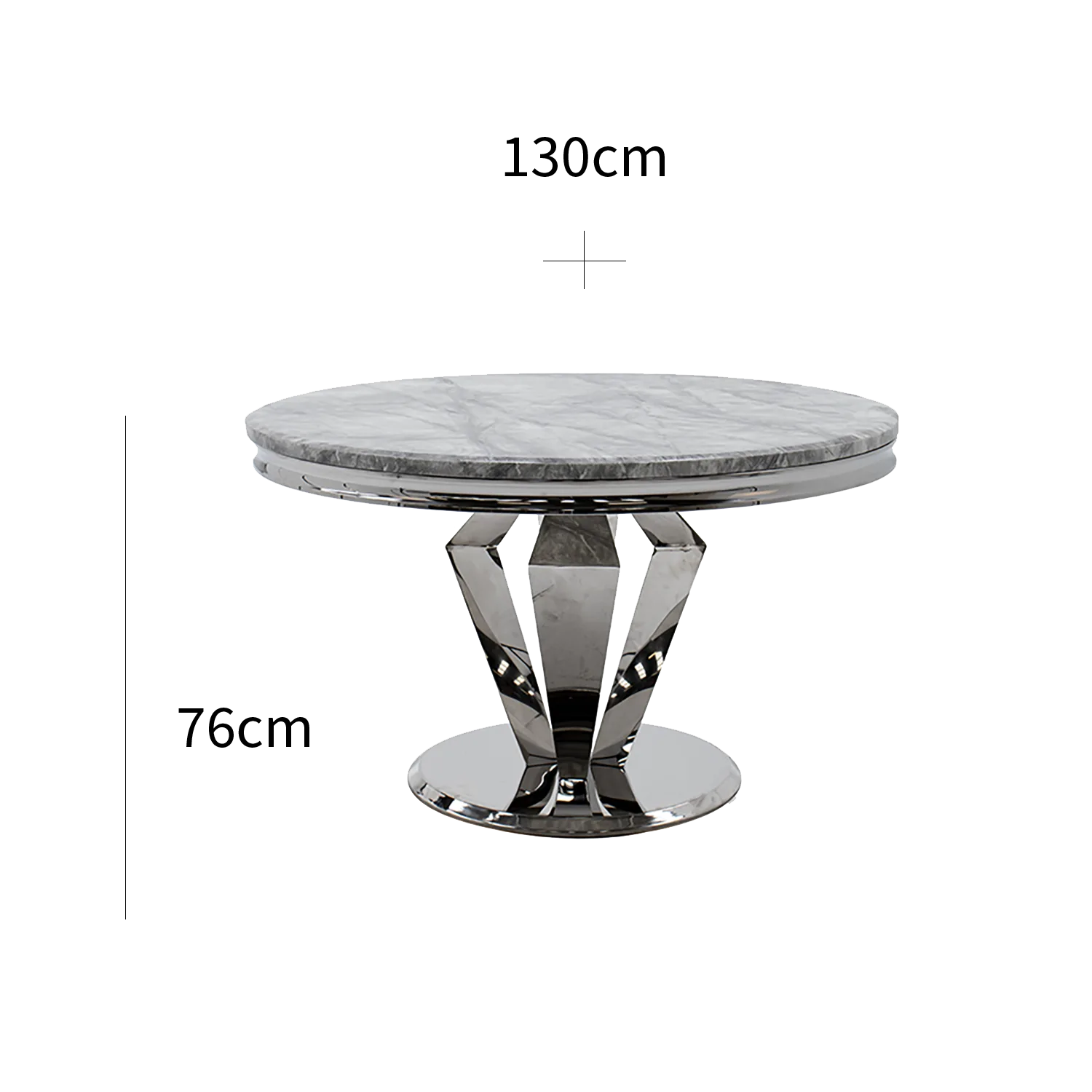 Vida Living Arturo Round Light Grey Marble Top Dining Table