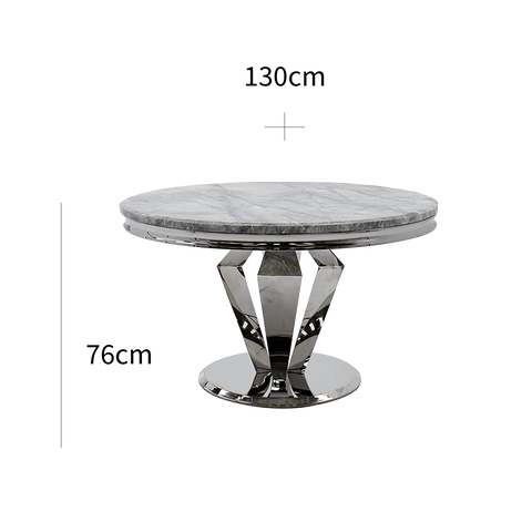 Vida Living Arturo Round Light Grey Marble Top Dining Table