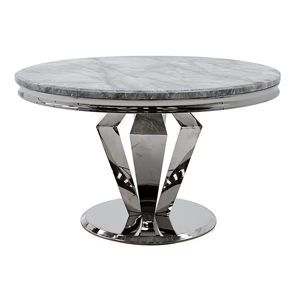Vida Living Arturo Round Marble Dining Table with 4 Belvedere Chairs