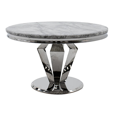 Vida Living Arturo Round Light Grey Marble Top Dining Table