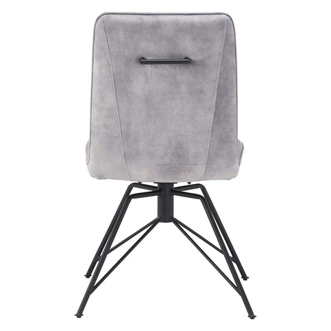 Arachnos Swivel Grey Dining Chairs, Set of 4, also available in Taupe - Back of Chair