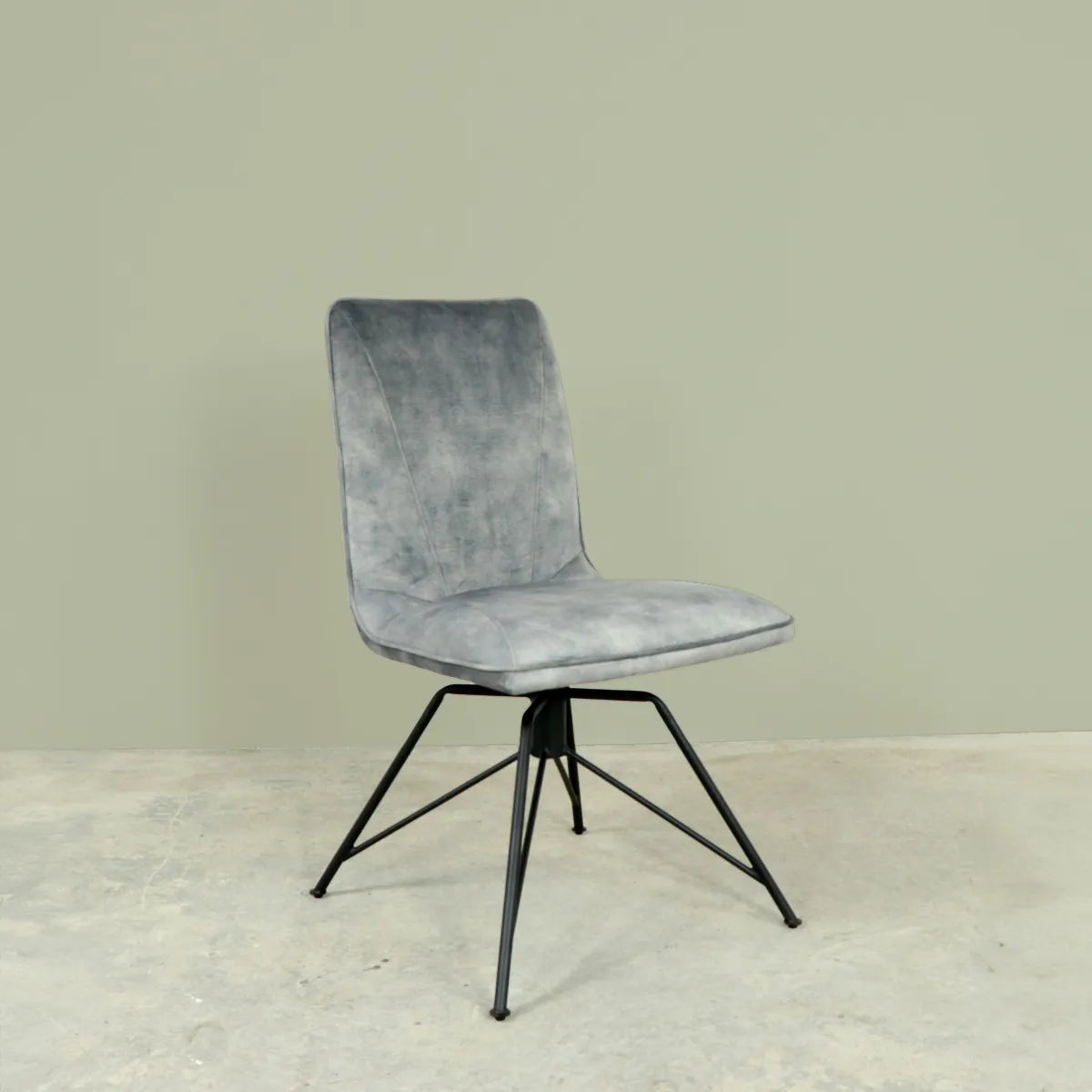 Arachnos Swivel Grey Dining Chairs, Set of 4, also available in Taupe - Lifestyle Image 