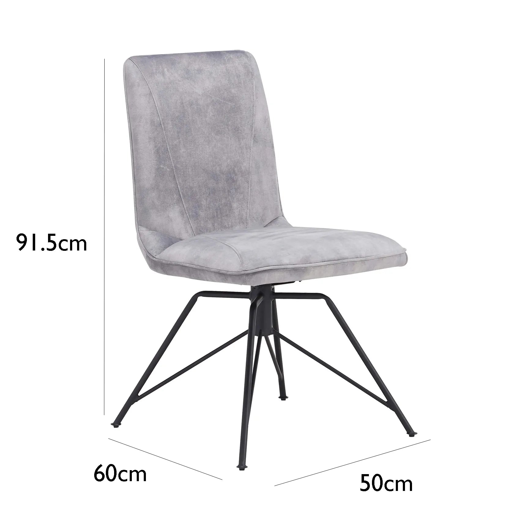 Lola Grey Fabric Set of 4 Dining Chairs