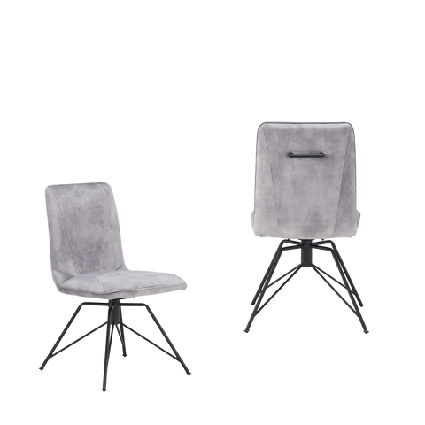 Arachnos Swivel Grey Dining Chairs, Set of 4, also available in Taupe