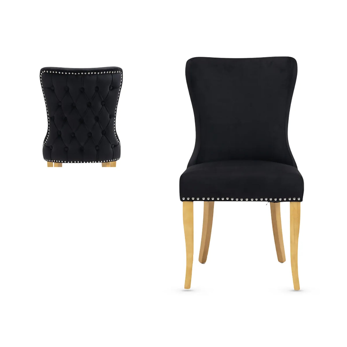 Francesco Jet Black Velvet Dining Chairs – Set of 4