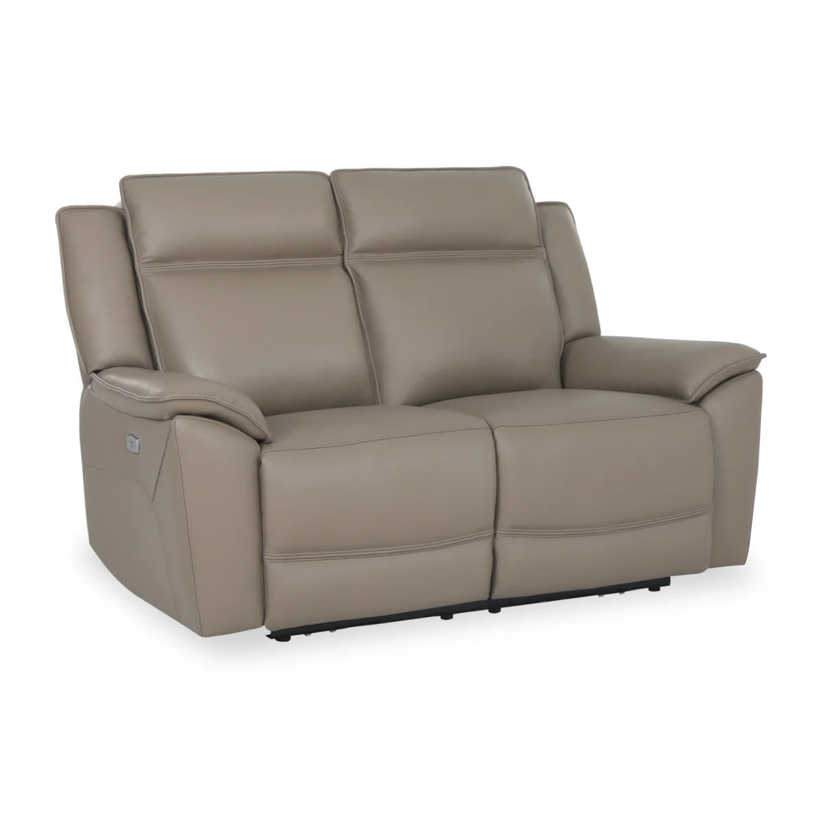 Athens Taupe Leather 2 Seater Power Recliner Sofa