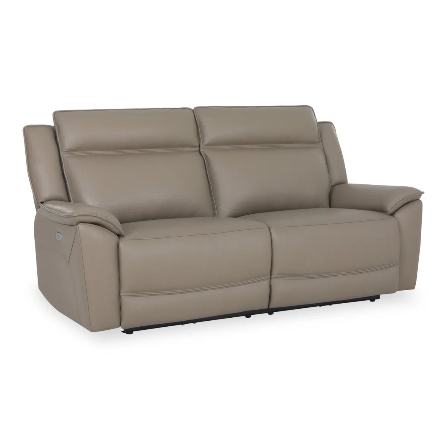 Athens Taupe Leather 3 Seater Power Recliner Sofa