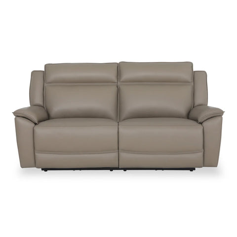 Athens Taupe Leather 3 Seater Recliner Sofa