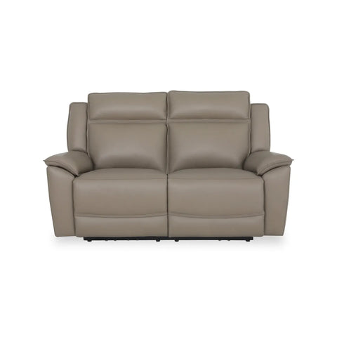 Athens Taupe Leather 2 Seater Manual Recliner Sofa