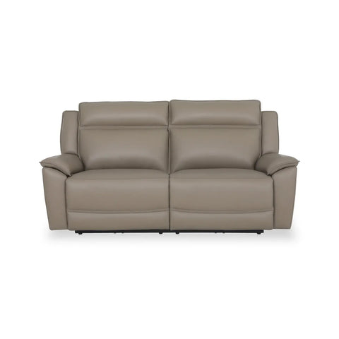 Athens Cream Mink Leather 3 Seater Recliner Sofa