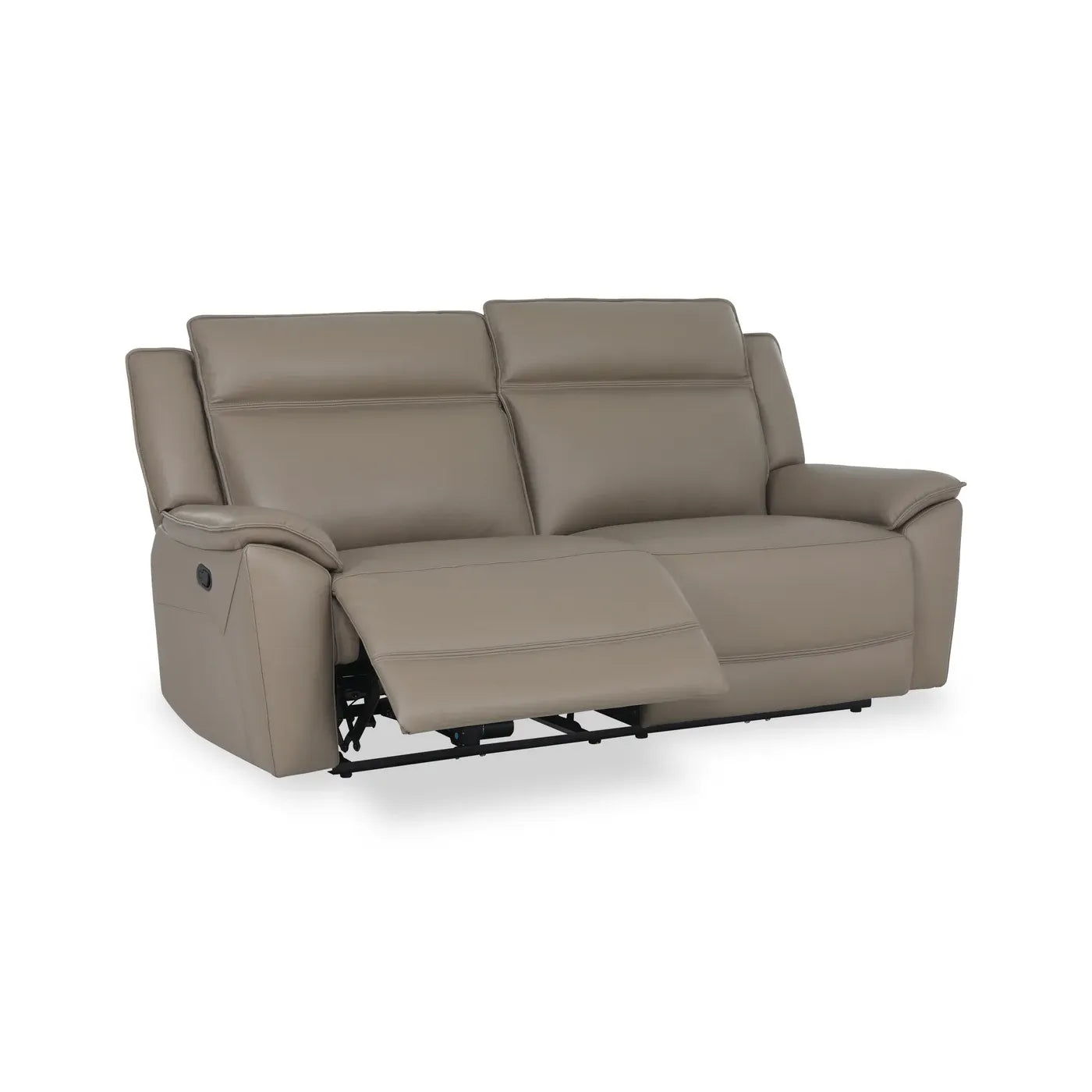 Athens Taupe Leather 3 Seater Recliner Sofa