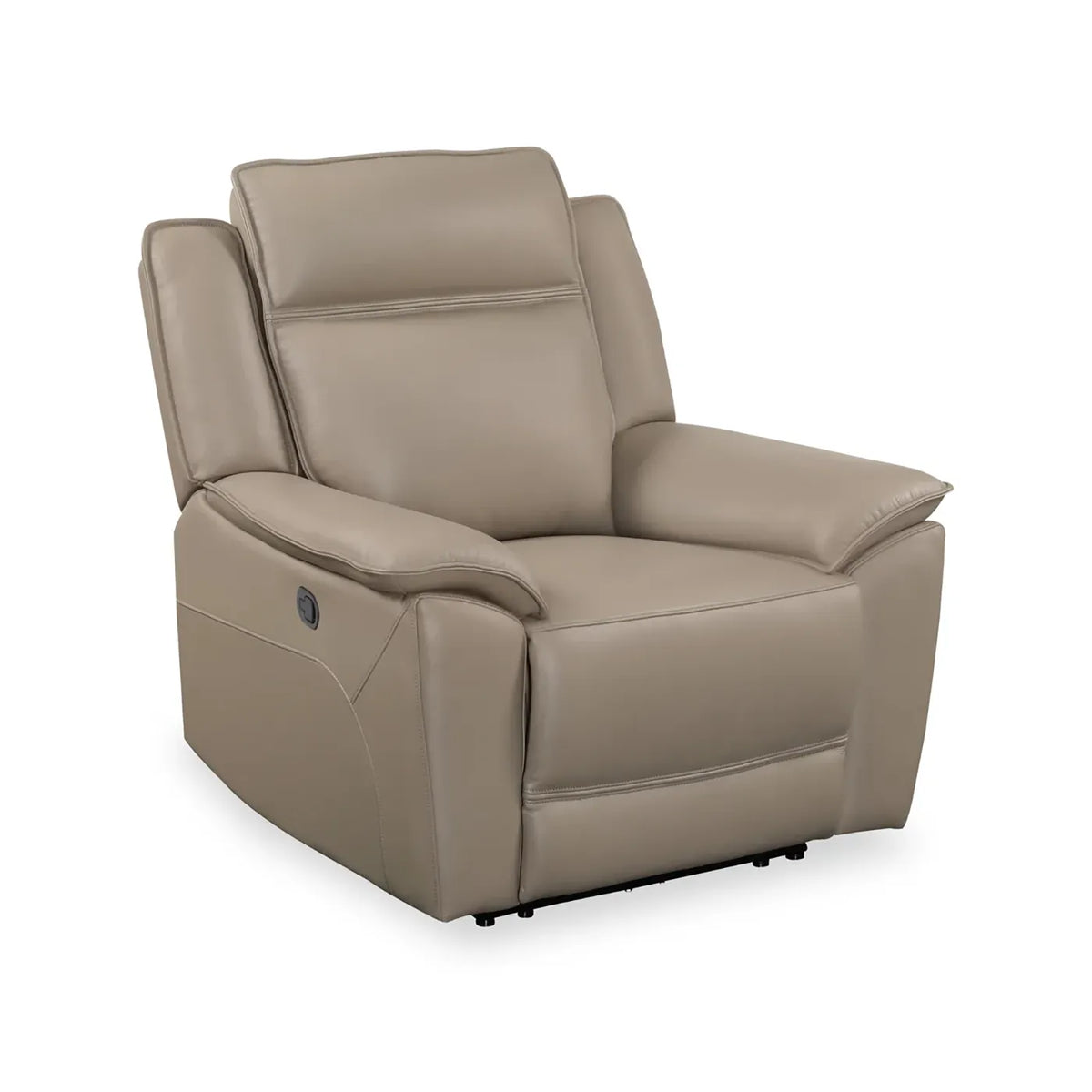 Athens Taupe Leather Recliner Armchair