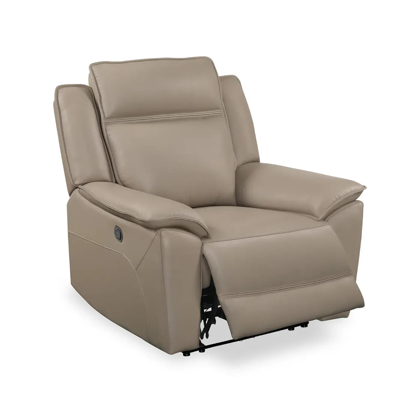 Athens Taupe Leather Recliner Armchair