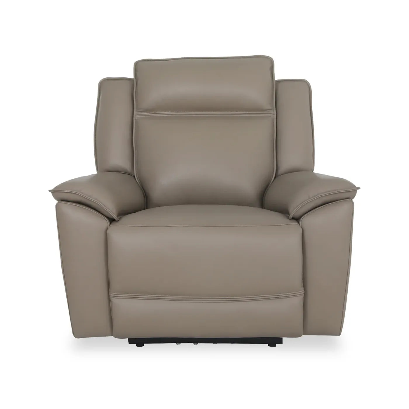 Athens Taupe Leather Recliner Armchair