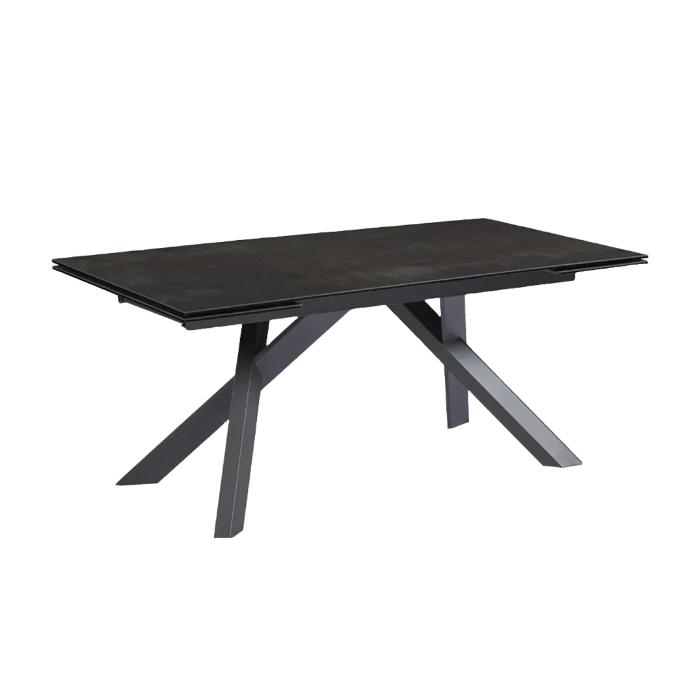 Atlanta Masa Dark Grey Sintered Stone Ceramic Top Extending Dining Table