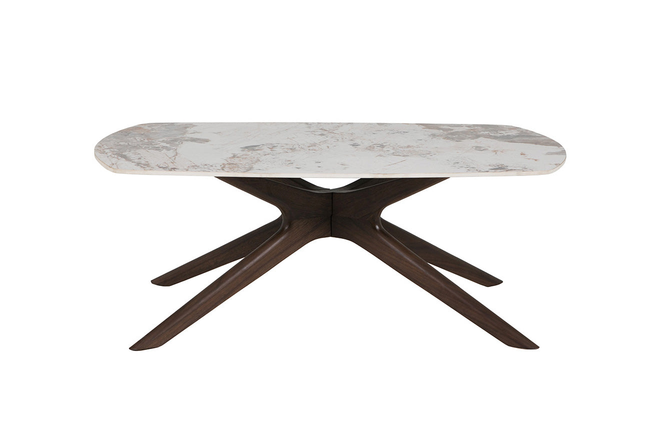 Aura Brown and White Sintered Stone Top Coffee Table