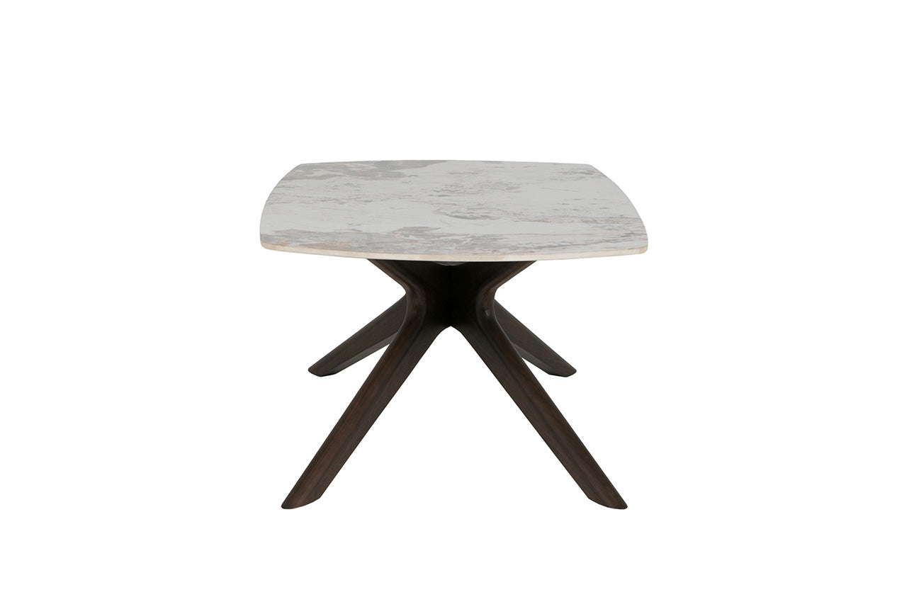 Aura Brown and White Sintered Stone Top Coffee Table