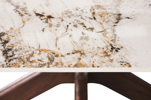 Aura Brown and White Sintered Stone Top Coffee Table, Matching Furniture Available - Sintered Stone Close Up Image