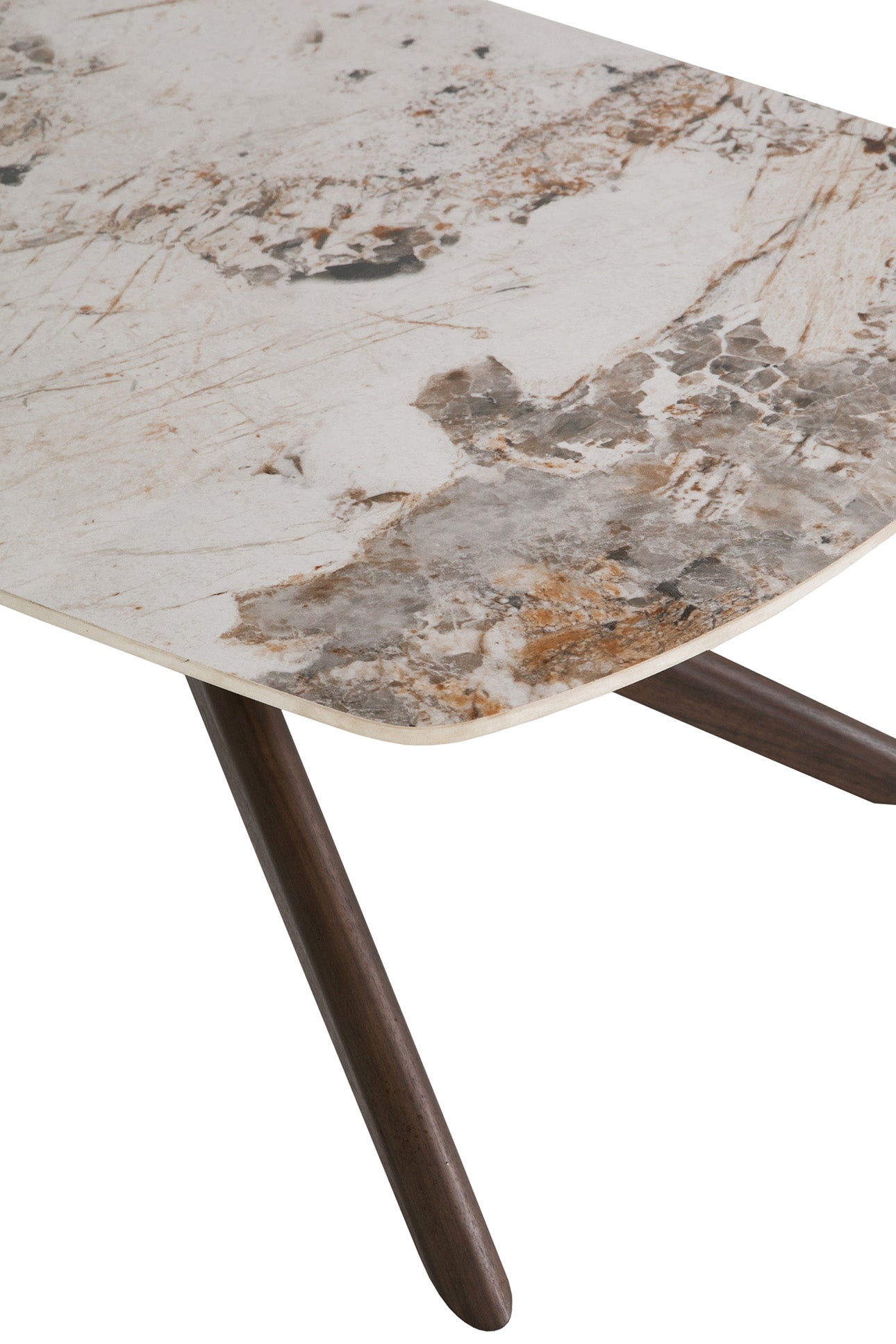 Aura Brown and White Sintered Stone Top Coffee Table