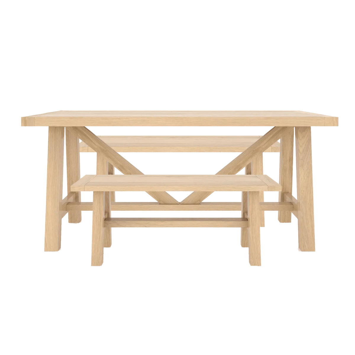 Arundel 2.2M Traditional Oak Dining Table Set 