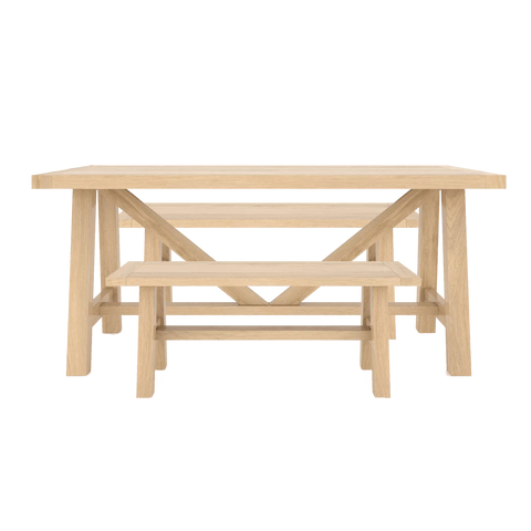 Arundel 2.2M Traditional Oak Dining Table Set 