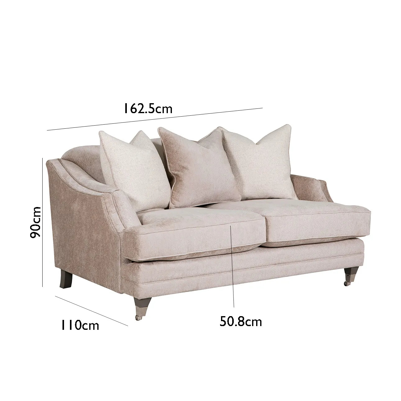 Belvedere Scatter Back Large 2 Seater Sofa - Mink