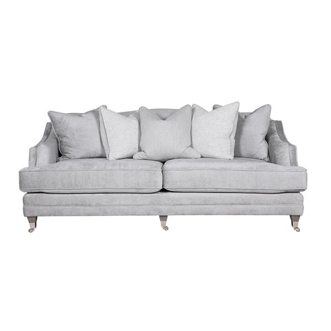 Belvedere Scatter Back Large 4 Seater Sofa - Silver