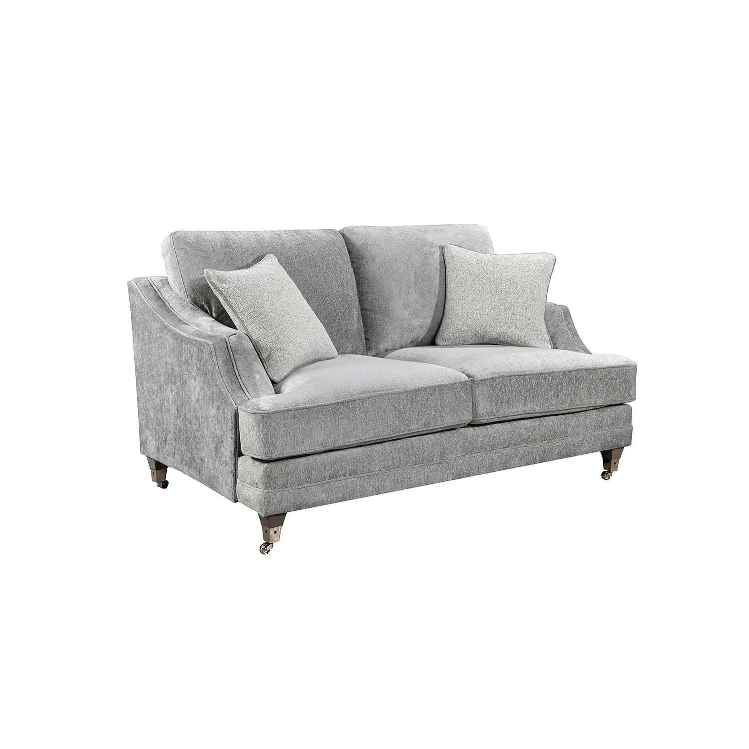 Belvedere Fixed Back Large 2 Seater Sofa - Silver