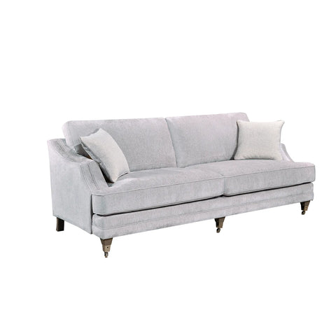 Belvedere Fixed Back Large 4 Seater Sofa - Silver