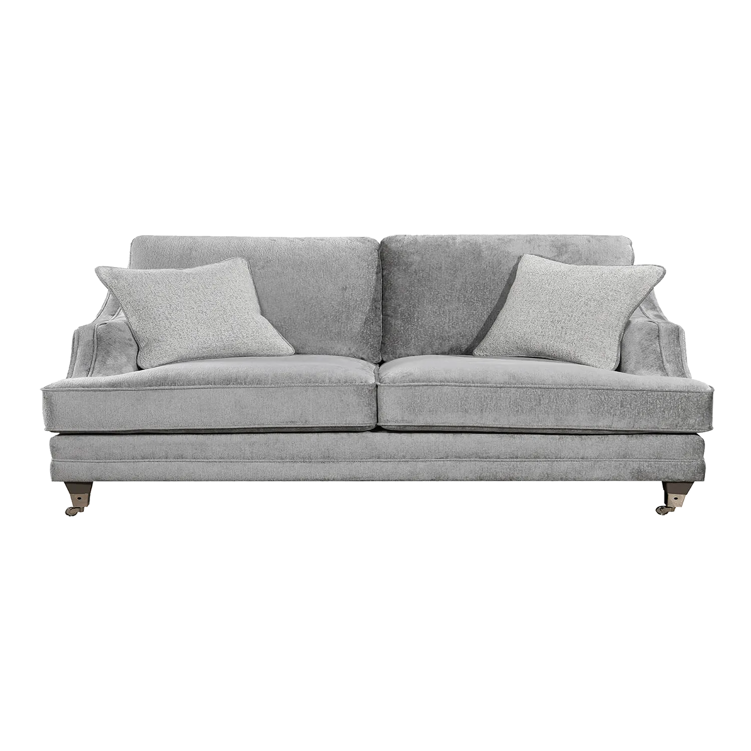 Belvedere Fixed Back Large 4 Seater Sofa - Silver