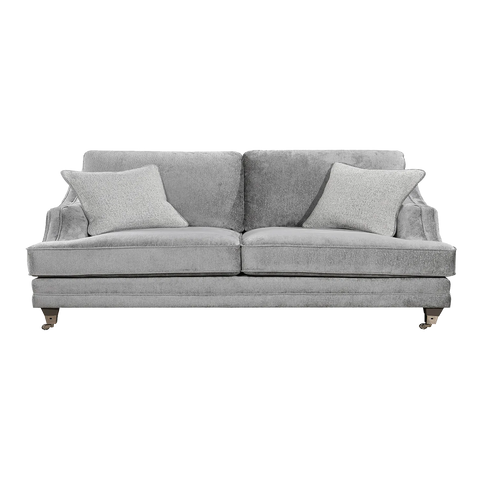 Belvedere Fixed Back Large 4 Seater Sofa - Silver