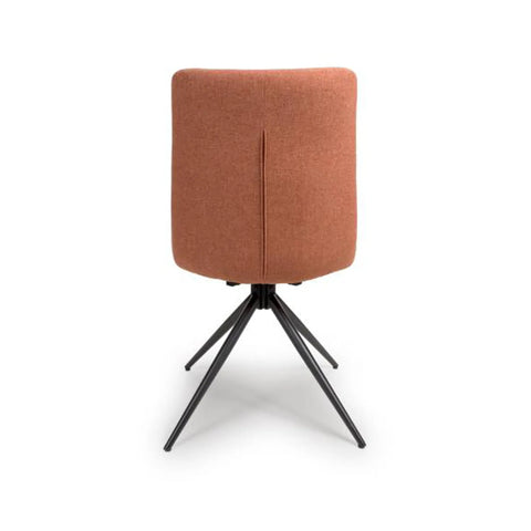 Set of 4 Brick Bosley Swivel Dining Chairs, also available in Natural and Sage - Back View 