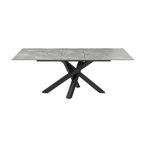 Brando Extending Dining Table 160-200cm Matt Grey Samurai Style - Close Extension Front View