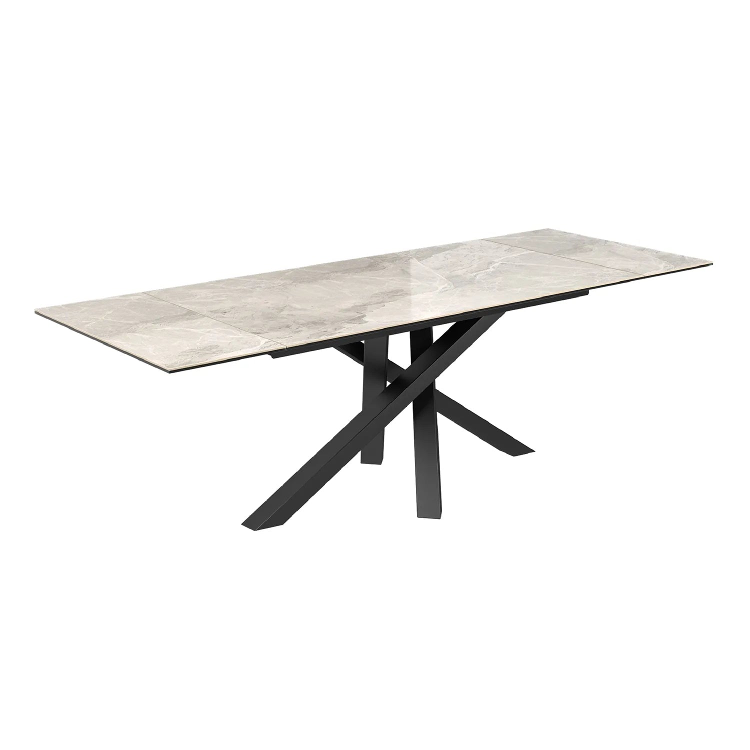 Samurai Light Grey Extending Ceramic Dining Table And 4 Chairs