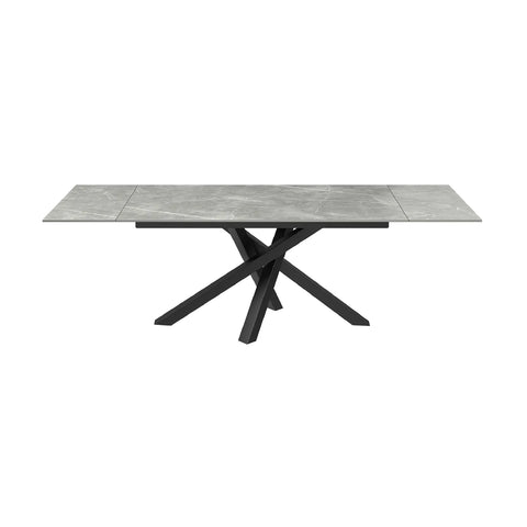 Samurai Matte Grey Extending Ceramic Dining Table - Extended 