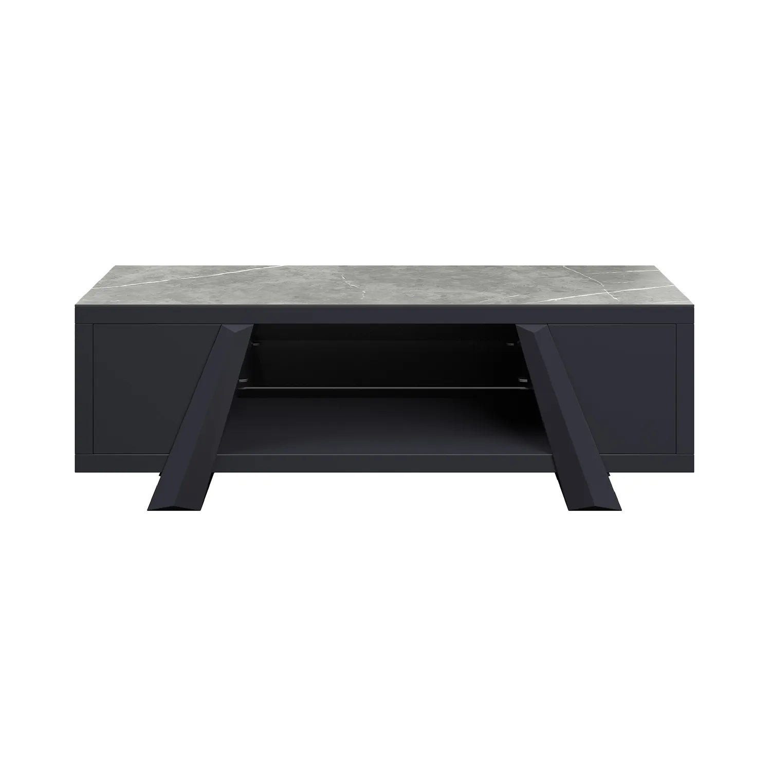 Samurai TV Unit with Matte Grey Stone Effect Ceramic Top