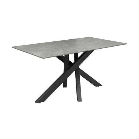 Brando Light Grey Matte ceramic Top dining table with Black Metal Powder coated legs, if you looking for 4 Seater dining table or 6 seater dining table this is your best bet