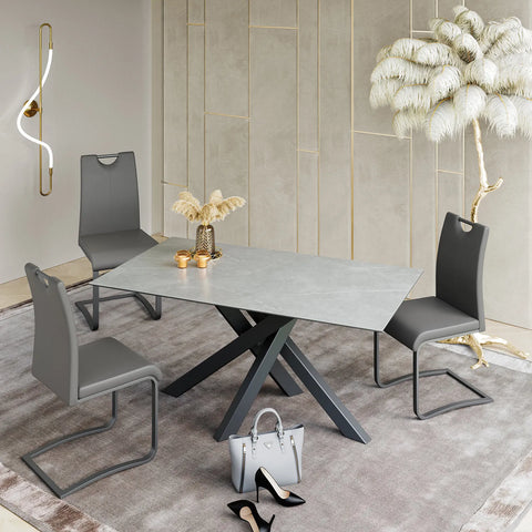 Brando Matte Ceramic Dining Table with Chairs