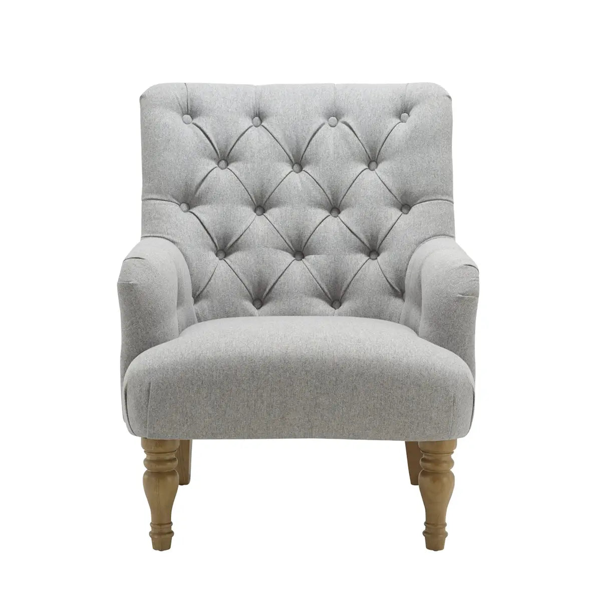 Becky Occasional Grey Fabric Button Back Occasional Chair