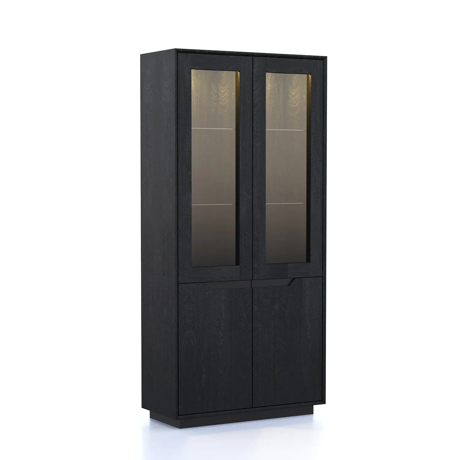 Prime Large Display Cabinet in Black Oak