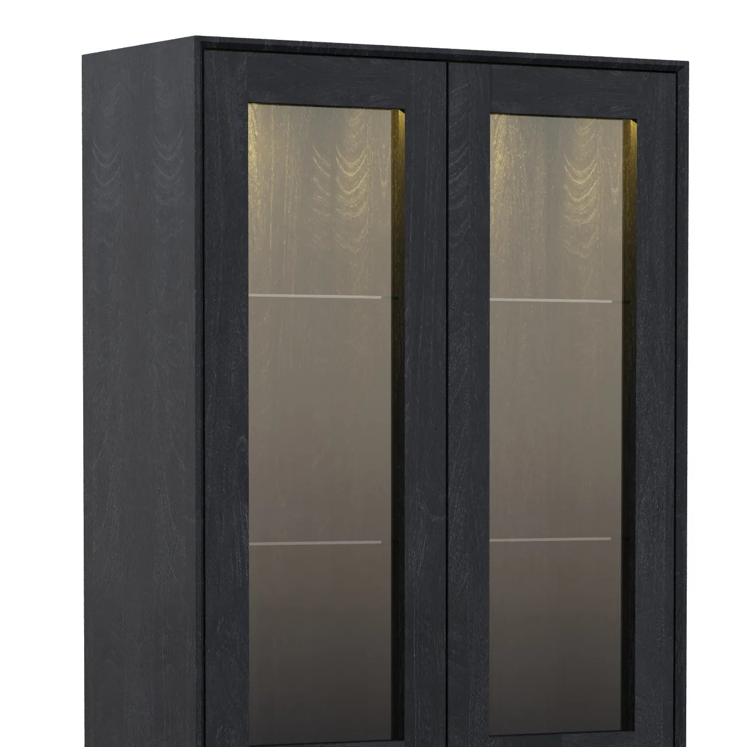 Prime Large Display Cabinet in Black Oak