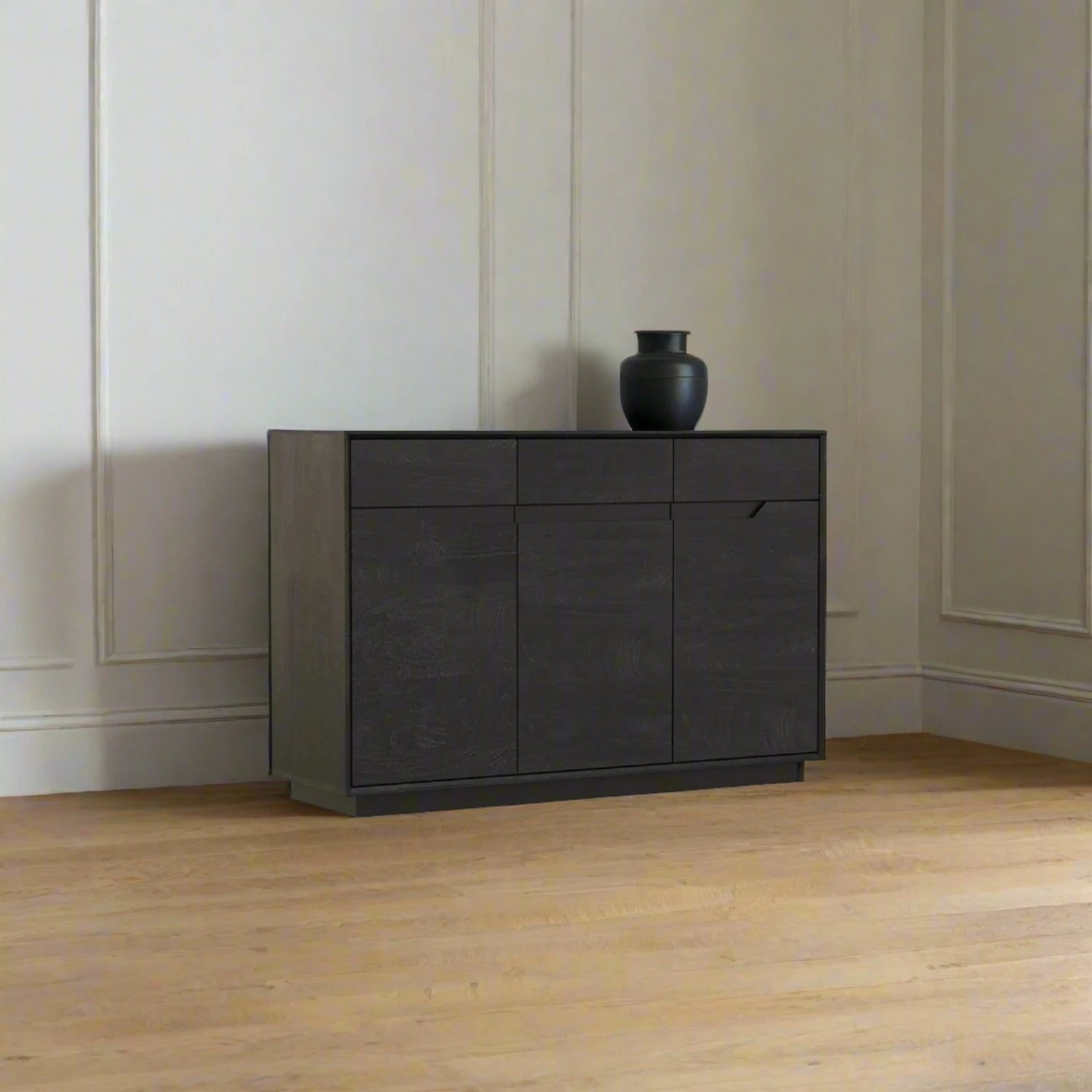 Prime 3 Door Sideboard in Black Oak